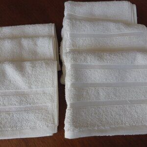 5 Wicker Park Terry Towels/ White/ 3-Hand/ 3 Face Cloths